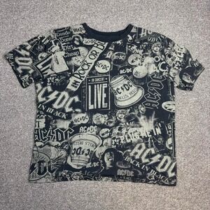 AC/DC Band AOP All Over Print Concert Tour Band T-Shirt  Size XL